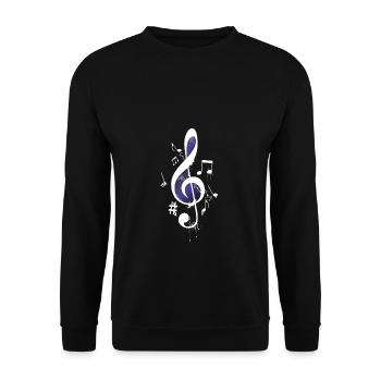 Clef music design note d'amateur de musique - Sweat-shirt Unisexe - noir - Devant - Alina (178cm) & Michal (187cm)