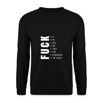 Fuck insult bad mood mood motif - Unisex Sweatshirt - black - Front - Alina (178cm) & Michal (187cm)