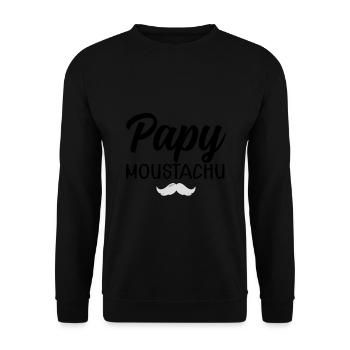 Papy moustachu Beau Gosse - Sweat-shirt Unisexe - noir - Devant - Alina (178cm) & Michal (187cm)