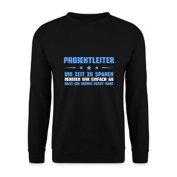 Projektleiter - Unisex Pullover - Schwarz - Vorne - Alina (178cm) & Michal (187cm)