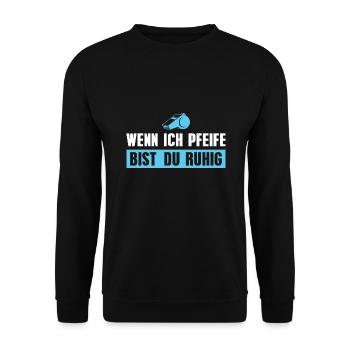 Schiedsrichter Pfeife Fußballschiri - Unisex Pullover - Schwarz - Vorne - Alina (178cm) & Michal (187cm)