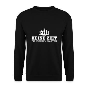 Schach Die Figuren warten Schachspieler - Unisex Pullover - Schwarz - Vorne - Alina (178cm) & Michal (187cm)