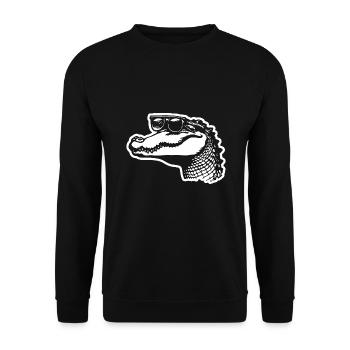 Crocodile Alligator - Unisex Sweatshirt - black - Front - Alina (178cm) & Michal (187cm)