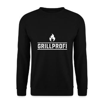 Barbecue Grillen Grillprofi Grill Party - Unisex Pullover - Schwarz - Vorne - Alina (178cm) & Michal (187cm)