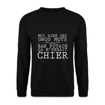 Moi Dire Des Gros Mots Humour Homme Et Femme - Sweat-shirt Unisexe - noir - Devant - Alina (178cm) & Michal (187cm)