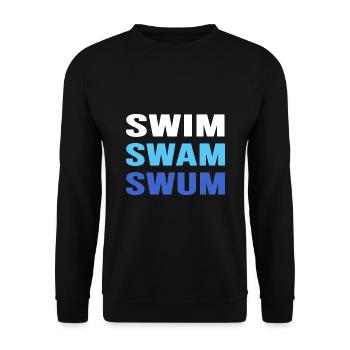 Swimming Swimmer swims swimming badge - Unisex Sweatshirt - black - Front - Alina (178cm) & Michal (187cm)