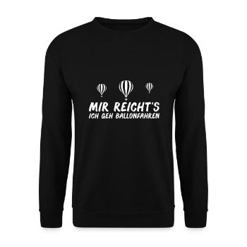 Ballonfahrt Heißluftballon Ballonfahren - Unisex Pullover - Schwarz - Vorne - Alina (178cm) & Michal (187cm)