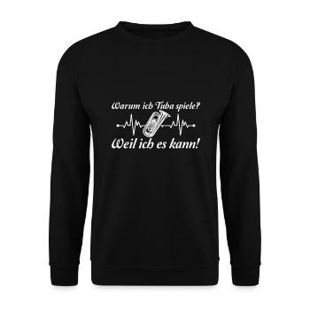 Tuba Musikverein Tubist - Unisex Pullover - Schwarz - Vorne - Alina (178cm) & Michal (187cm)