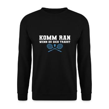 Badminton Komm ran Badmintonspieler - Unisex Pullover - Schwarz - Vorne - Alina (178cm) & Michal (187cm)