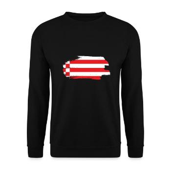 Bremen Flagge Bremer Fahne - Unisex Pullover - Schwarz - Vorne - Alina (178cm) & Michal (187cm)