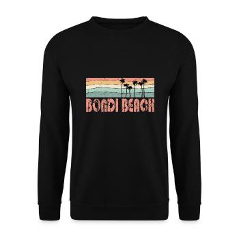 BONDI BEACH retro style - Unisex Pullover - Schwarz - Vorne - Alina (178cm) & Michal (187cm)