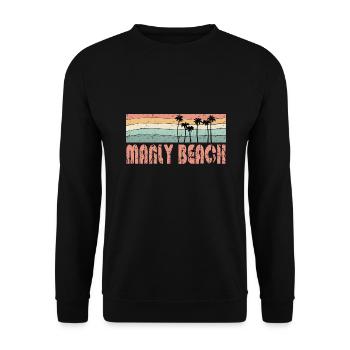 MANLY BEACH retro style - Unisex Pullover - Schwarz - Vorne - Alina (178cm) & Michal (187cm)