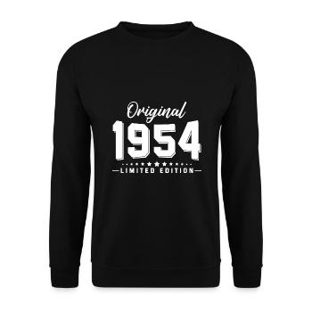 68 Anniversaire Millésime 1954 - Sweat-shirt Unisexe - noir - Devant - Alina (178cm) & Michal (187cm)