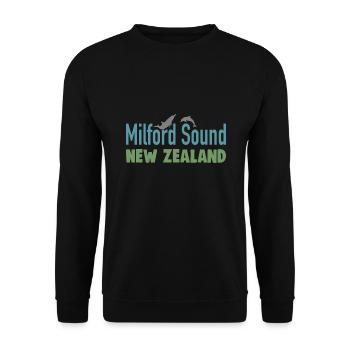 Milford Sound New Zealand - Unisex Sweatshirt - black - Front - Alina (178cm) & Michal (187cm)
