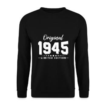 77 Anniversaire Millésime 1945 - Sweat-shirt Unisexe - noir - Devant - Alina (178cm) & Michal (187cm)