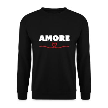 Amore Treasure Darling Valentine's Day Heart - Unisex Sweatshirt - black - Front - Alina (178cm) & Michal (187cm)