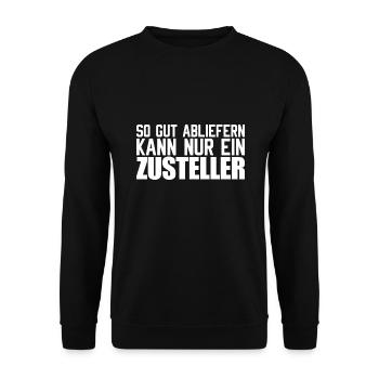 Post Paketdienst Briefträger Zustelller Geschenk - Unisex Pullover - Schwarz - Vorne - Alina (178cm) & Michal (187cm)