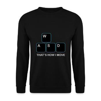 WASD Gamer Videospiele HUmour - Unisex Pullover - Schwarz - Vorne - Alina (178cm) & Michal (187cm)