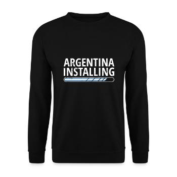Drapeau de l’Argentine Amérique du Sud Drapeau de l’Argentine - Sweat-shirt Unisexe - noir - Devant - Alina (178cm) & Michal (187cm)