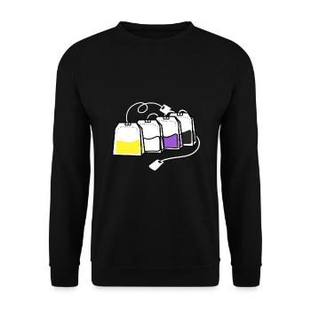 Nonbinary Pride Tea Bag Nonbinary Pride - Unisex Sweatshirt - black - Front - Alina (178cm) & Michal (187cm)
