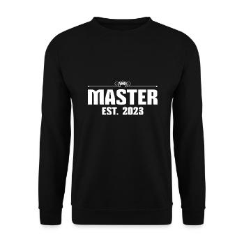 Master 2023 Masterprüfung Mastertitel Geschenk - Unisex Pullover - Schwarz - Vorne - Alina (178cm) & Michal (187cm)