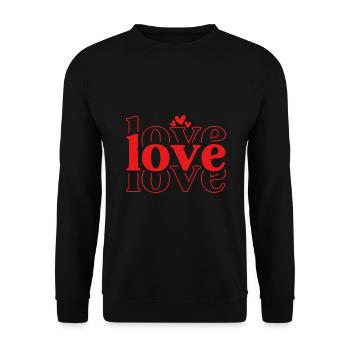 Love Love Love - Chemise Saint-Valentin - Sweat-shirt Unisexe - noir - Devant - Alina (178cm) & Michal (187cm)
