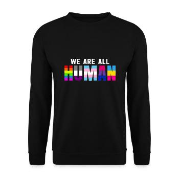 Nous sommes tous humains - Sweat-shirt Unisexe - noir - Devant - Alina (178cm) & Michal (187cm)