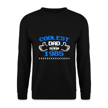 1985 Geborener Cooler Papa Vatertag Geschenk - Unisex Pullover - Schwarz - Vorne - Alina (178cm) & Michal (187cm)