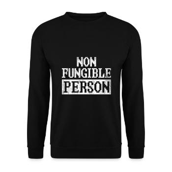 NFT Art Cypto Fan Quote Non Fungible Person - Unisex Sweatshirt - black - Front - Alina (178cm) & Michal (187cm)
