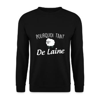 Pourquoi tant de laine Humour Eleveur - Sweat-shirt Unisexe - noir - Devant - Alina (178cm) & Michal (187cm)