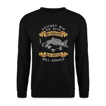 Angel Karpfen - Unisex Pullover - Schwarz - Vorne - Alina (178cm) & Michal (187cm)