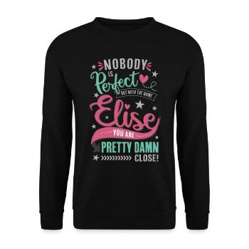 Elise name gift – name day - gift idea woman - Unisex Sweatshirt - black - Front - Alina (178cm) & Michal (187cm)