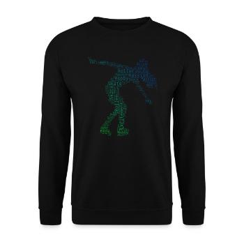 Men's Women Roller Skating Skate Roller Skates - Unisex Sweatshirt - black - Front - Alina (178cm) & Michal (187cm)