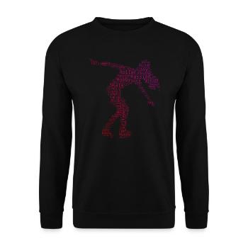 Roller Skating Damen Herren Skate Roller Skating - Unisex Pullover - Schwarz - Vorne - Alina (178cm) & Michal (187cm)