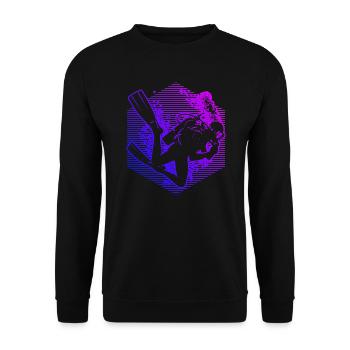 Diving Men's Women's Scuba Diving Free Dive - Unisex Sweatshirt - black - Front - Alina (178cm) & Michal (187cm)