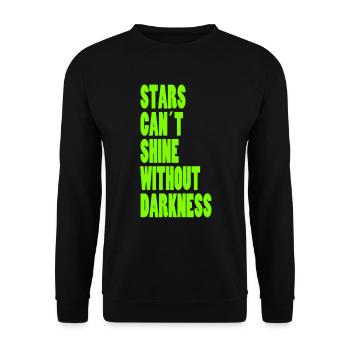 STARS CAN´T SHINE WITHOUT DARKNESS - NEONGRÜN - Unisex Pullover - Schwarz - Vorne - Alina (178cm) & Michal (187cm)