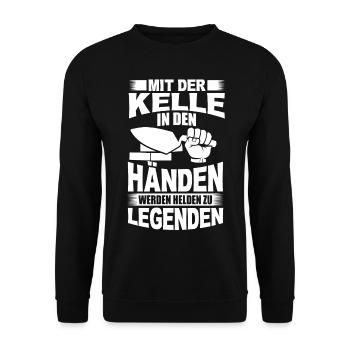 MAURER BERUF HANDWERK ARBEIT JOB GESCHENK BAU - Unisex Pullover - Schwarz - Vorne - Alina (178cm) & Michal (187cm)