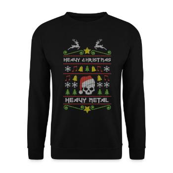 Heavy Christmas - Unisex Pullover - Schwarz - Vorne - Alina (178cm) & Michal (187cm)