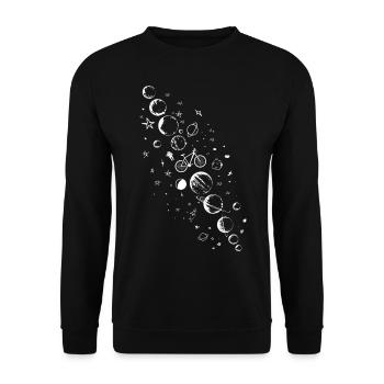 vélo, vélo, vélo (dans l’univers) - Sweat-shirt Unisexe - noir - Devant - Alina (178cm) & Michal (187cm)
