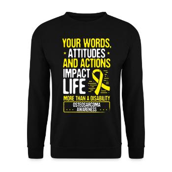 Osteogenic Sarcoma Month Day Warrior Survivor - Unisex Sweatshirt - black - Front - Alina (178cm) & Michal (187cm)
