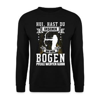 Bogenschießen Bogensport Pfeil Und Bogen Bogen - Unisex Pullover - Schwarz - Vorne - Alina (178cm) & Michal (187cm)