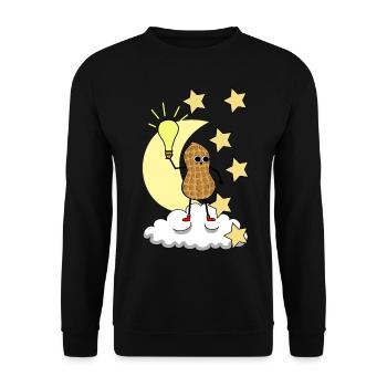 Good Night Peanut Starry Sky Moon Cloud - Unisex Sweatshirt - black - Front - Alina (178cm) & Michal (187cm)
