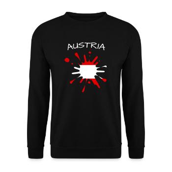 Austria splash Kleks Fahne Österreich - Unisex Pullover - Schwarz - Vorne - Alina (178cm) & Michal (187cm)