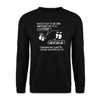 Retraite humour pot de départ retraité retraitée - Sweat-shirt Unisexe - noir - Devant - Alina (178cm) & Michal (187cm)