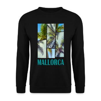 Mallorca Sommer Sonne Strand Meer Palmen Urlaub - Unisex Pullover - Schwarz - Vorne - Alina (178cm) & Michal (187cm)
