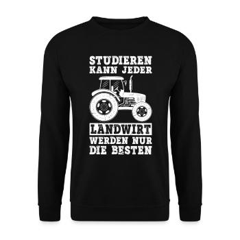 Landwirt Bauer Landwirtschaft Beruf Landleben - Unisex Pullover - Schwarz - Vorne - Alina (178cm) & Michal (187cm)