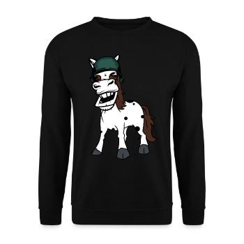 Funny Horse Gaul Army Horse Safety Helmet Soldier - Unisex Sweatshirt - black - Front - Alina (178cm) & Michal (187cm)