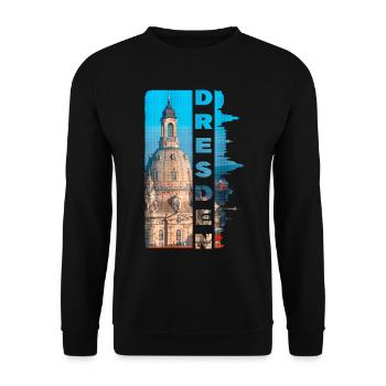 Dresden Germany City Skyline Home Love - Unisex Sweatshirt - black - Front - Alina (178cm) & Michal (187cm)
