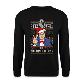 Lauterbach noch 2 Lockdowns bis Weihnachten Ugly - Unisex Pullover - Schwarz - Vorne - Alina (178cm) & Michal (187cm)