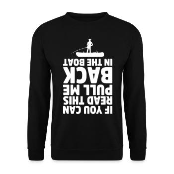 Pêcheur Drôle pêche Pêche à la mouche Poisson - Sweat-shirt Unisexe - noir - Devant - Alina (178cm) & Michal (187cm)